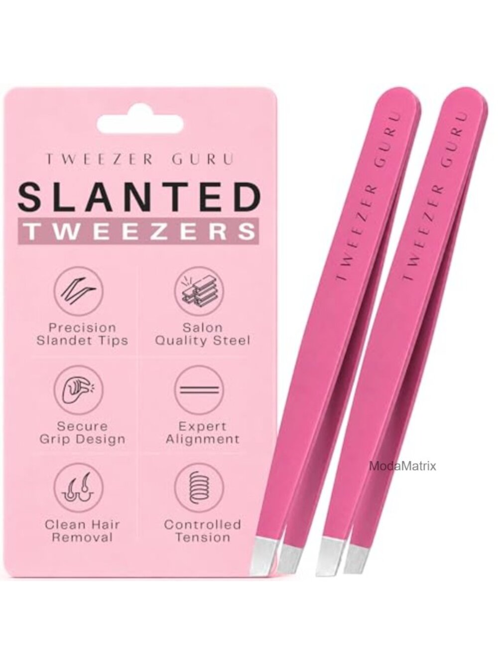 Precision Slant Pointed Stainless Steel Tweezers for Eyebrow Ingrown Hair